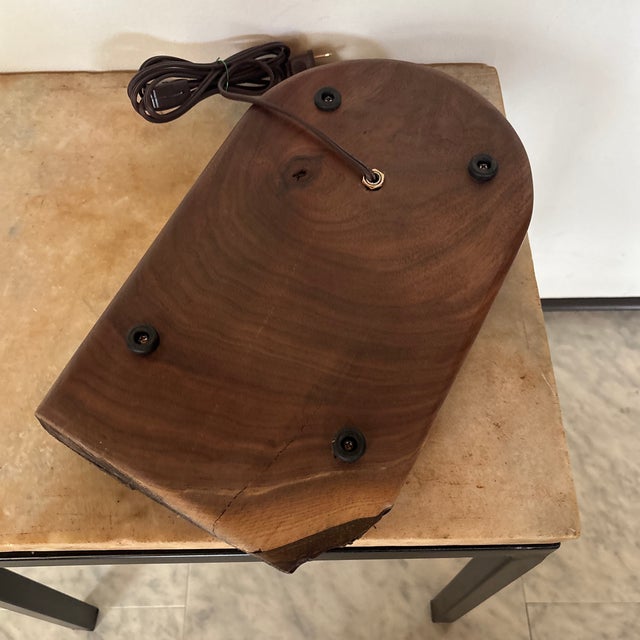 Studio Made Live Edge Walnut Table Lamp For Sale - Image 6 of 6