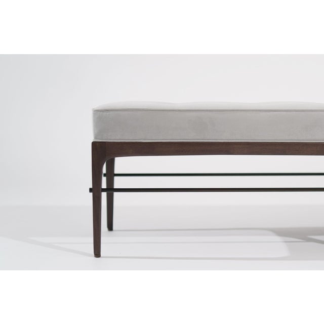 Gray Linear Bench in Dark Walnut Series 72 by Stamford Modern For Sale - Image 8 of 18