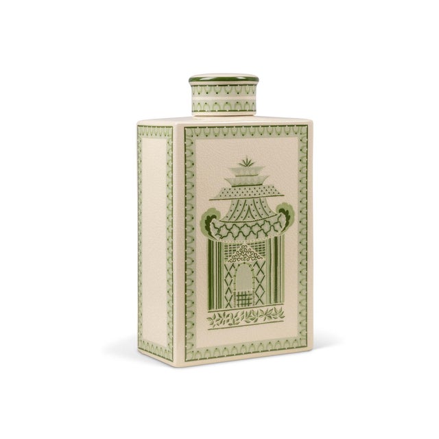 Name: Pagoda Garden Green Medium Jar Size: 12"H x 7"W x 4"D Pagoda Garden is is created from inspiration of the Henry...