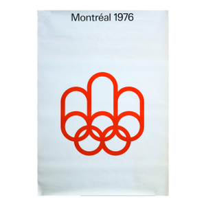 1976 Montreal Olympic Logo Poster, Red on White Logo - Cojo (Large)