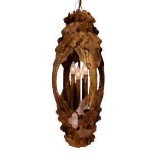 1960's Brutalist Chandelier by Tom Greene For Sale