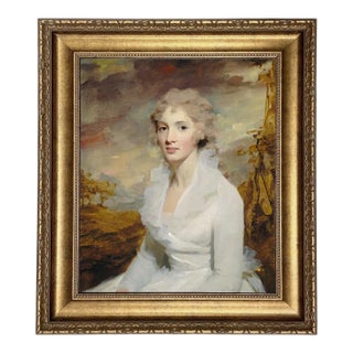 Contemporary Portrait of Miss Eleanor Reproduction Print on Canvas, Framed 22 x 26 For Sale