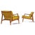 Yellow Leather Lawrence Peabody for Selig Danish Modern Danish Lounge Chairs For Sale - Image 9 of 17