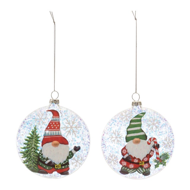 Bring festive cheer to your holiday decorations with this charming set of Gnome Ball Ornaments. Crafted from durable...