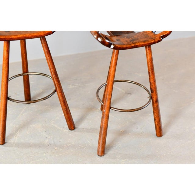 Wood Mid-Century Modern Brutalist Marbella Bar Stools by Sergio Rodrigues, 1970s, Set of 2 For Sale - Image 7 of 12