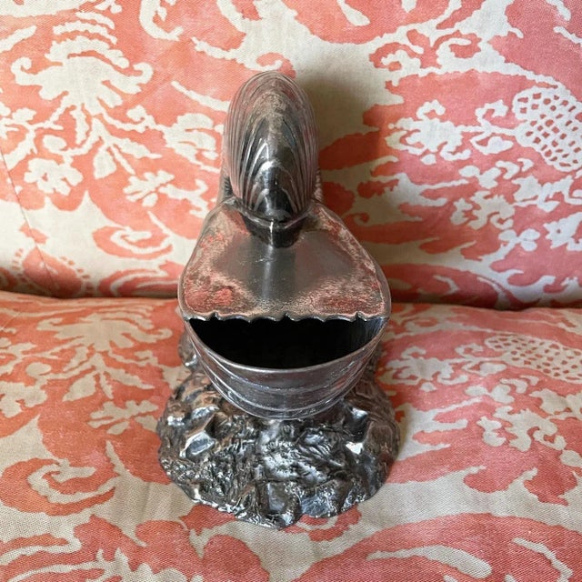 Hollywood Regency Silver Plate Nautilus Spoon Warmer For Sale - Image 3 of 10