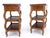 Wood Pair of Baker 3 Tier One Drawer Rectangle Side End Tables Stands MINT For Sale - Image 7 of 13