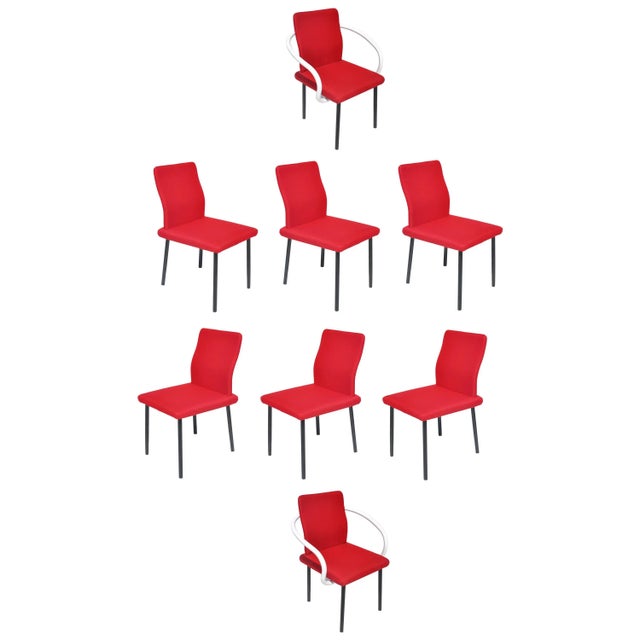 Set of Eight Mandarin Dining Chairs Designed by Ettore Sottsass for Knoll For Sale - Image 10 of 10
