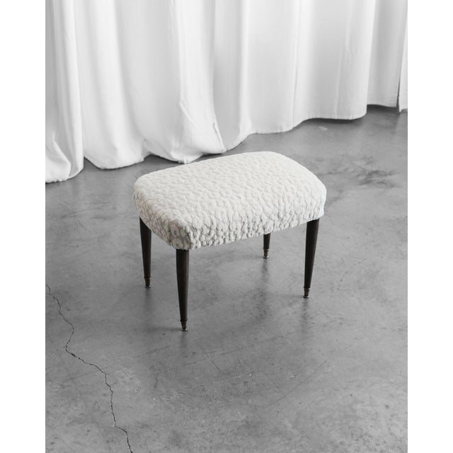 Mid-Century Modern Mid-Century Italian Stool with Leopard and Brass Details, 1950s For Sale - Image 3 of 6