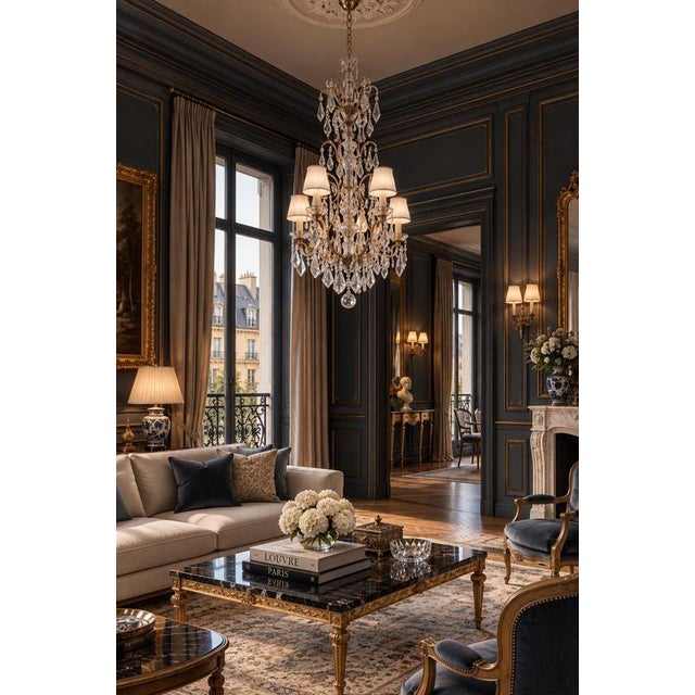 19th Century French Cut Crystal 16 Light Chandelier, 1890s For Sale - Image 6 of 12