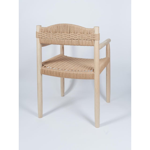 The Dining Chair in Ash With Handwoven Danish Cord Seat and Back Is Designed and Handcrafted by Valeriy Khvan. For Sale - Image 4 of 10