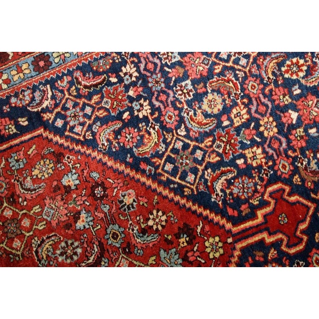 Pink 1900s Handmade Antique Persian Bidjar Rug 4.5' X 5.6' For Sale - Image 8 of 12