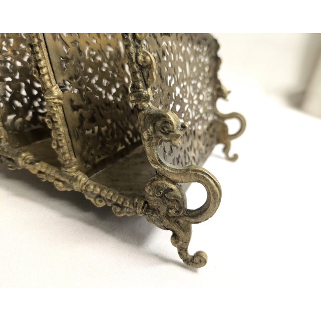 Metal Antique Brass Letter Holder For Sale - Image 7 of 10