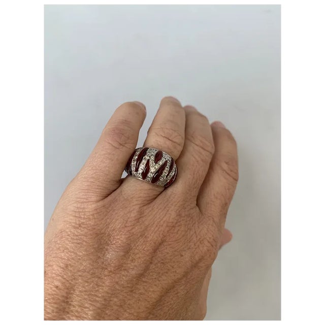 Sterling & Resin Angelique De Paris Ring, Size 6.5 For Sale - Image 4 of 7