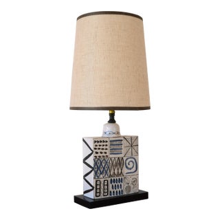 Stig Lindberg Gustavsberg Faience Ceramic Table Lamp For Sale