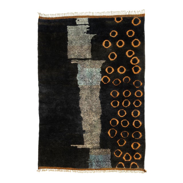 Contemporary Abstract Hand-Knotted Wool Rug | 9'11" X 6'9" | One of a Kind For Sale