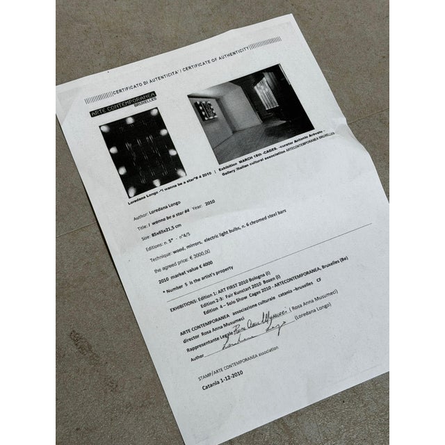 Vintage Illuminated Wall Mirror Sculpture by Loredana Longo For Sale - Image 3 of 6