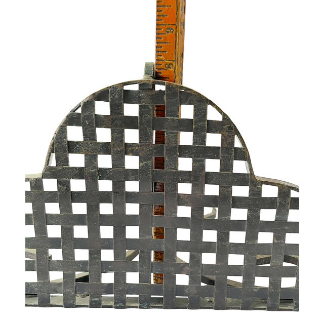 Pair of Antique French Hand-Forged Wrought Iron Wall Shelves Brackets With Scalloped Lattice For Sale - Image 10 of 10