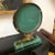 Copper 1940s Italian Mid-Century Modern Copper and Verde Nilo Glass Table Mirror For Sale - Image 8 of 13