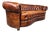 1990s Henredon Chesterfield Crescent Sofa, Brown Leather, Tufted For Sale