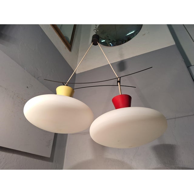 Ceiling Light with Iron Frame from Stilux Milano, 1950s For Sale - Image 9 of 9