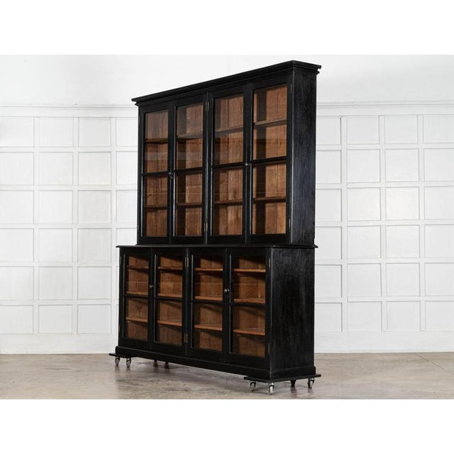 Late 19th Century Large English Ebonised Glazed Pine Dresser, 19th Century For Sale - Image 5 of 15