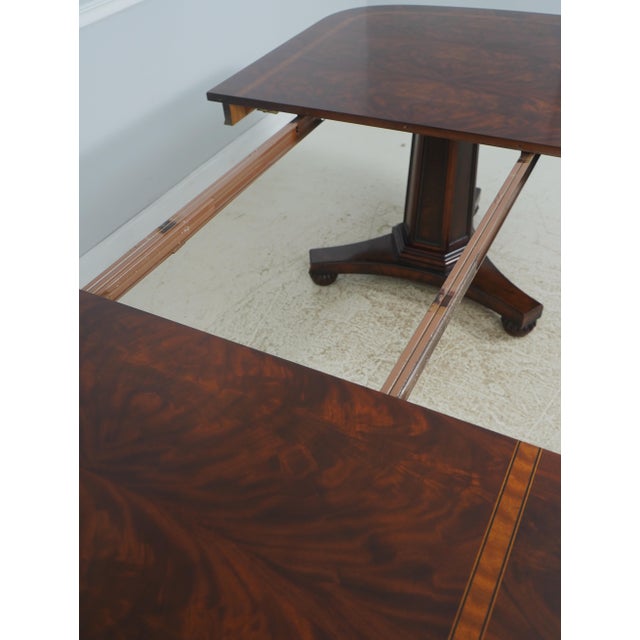 Henredon Mahogany Double Pedestal Inlaid Dining Table For Sale - Image 9 of 18