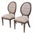Hooker Furniture Oversized Louis XVI Tufted Oval Back Side Chairs, a Pair For Sale