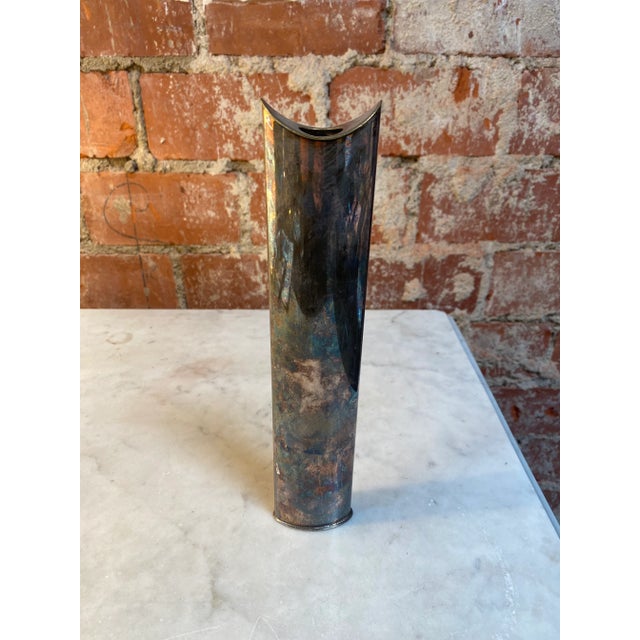 Metal 1950s Italian Silver Flower Holder For Sale - Image 7 of 7