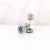Blue Diamond Earrings with Natural Diamonds in Solid 14K White Gold Round 3.5mm, a Pair For Sale In Columbus - Image 6 of 7