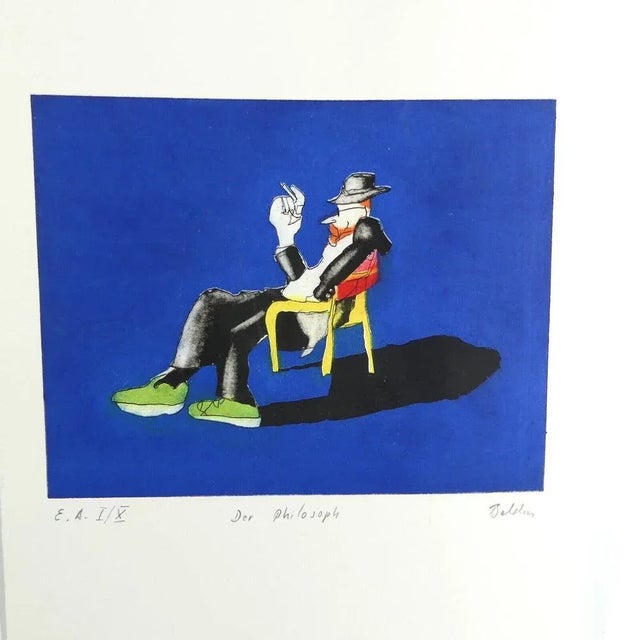 1990s Bernd Baldus, The Philosopher, Aquatint Etching, 1997 For Sale - Image 5 of 5