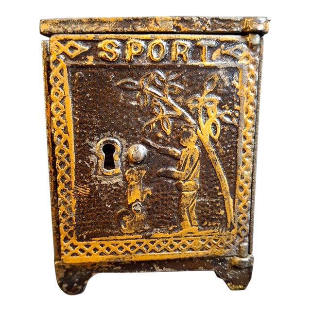Antique 1882 Kyser & Rex Cast Iron Sport Safe Bank Elephant Giraffe Dog Patented For Sale