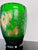 Large Green Art Glass Don Quijote Vase with Gold Painted Decor, Former Czechoslovakia, 1930 For Sale - Image 3 of 7