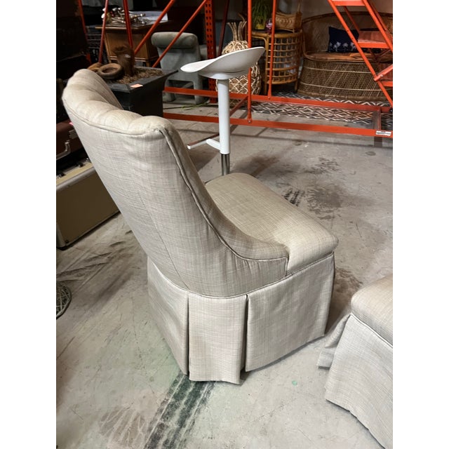 1970s Pair of Gray Upholstered Side Chairs For Sale In Atlanta - Image 6 of 7