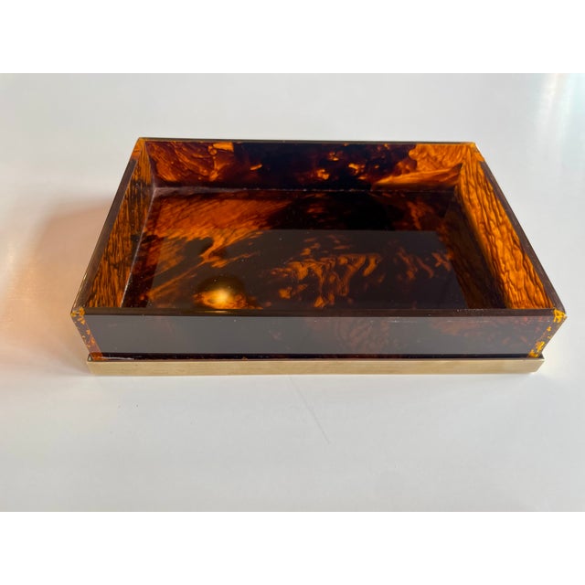 Vintage Empire Faux Tortoise Box with Brass Eagle, 1970s For Sale - Image 10 of 11