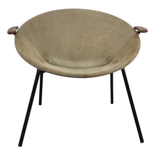 Sueded Balloon Chair by Hans Olsen for Lea Furniture, Denmark, 1950s For Sale