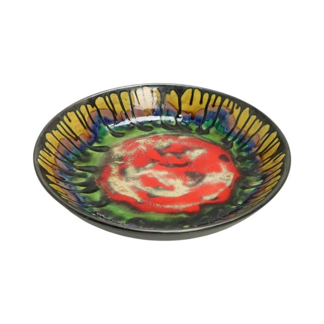 Large Droplet Glazed Ceramic Fruit Bowl or Wall Decoration, 1960s For Sale - Image 10 of 14