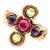 Chanel 18k Yellow Gold Pink Green Tourmaline Ring sz 4.5 For Sale
