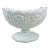 1960s Kemple Toltec Milk Glass White Oval Pedestal Bowl For Sale