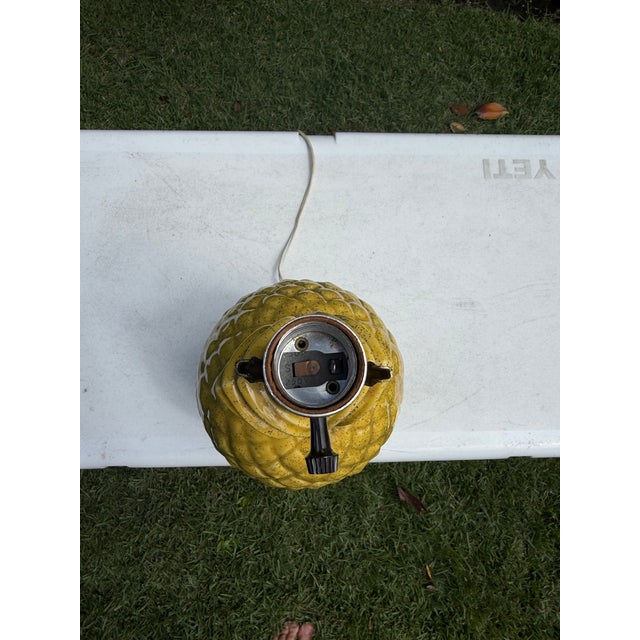 Vintage Glazed Ceramic Pineapple Form Table Lamp For Sale - Image 4 of 12