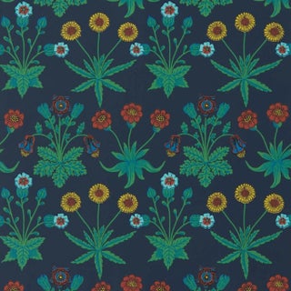 Morris & Co Daisy Wallpaper in Midnight - a Sample For Sale