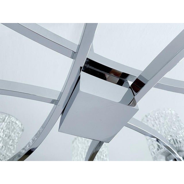 Large Glass and Chrome Pendant Light from Kaiser-Leuchten, 1970s For Sale - Image 16 of 17