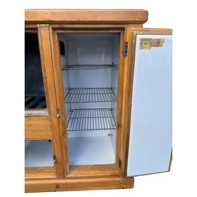 American Antique Ice Box Three Door Eddy Refrigerator For Sale - Image 3 of 9