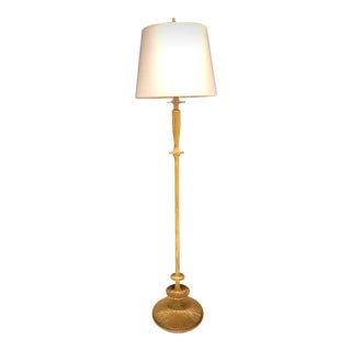 Hollywood Regency-Style Gold Floor Lamp For Sale