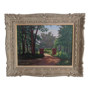 Early 20th Century Original Landscape Oil Painting in an Ornate Frame