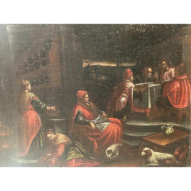 Circle of Bassano School, Figurative Composition, Oil Painting on Canvas, Set of 2 For Sale - Image 5 of 11