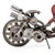 One-of-a-kind contemporary motorcycle sculpture handcrafted from recycled mechanical parts, featuring a highly detailed...