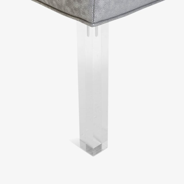 Montage Prism Bench in Sharkskin Motif Leather by Montage For Sale - Image 4 of 7