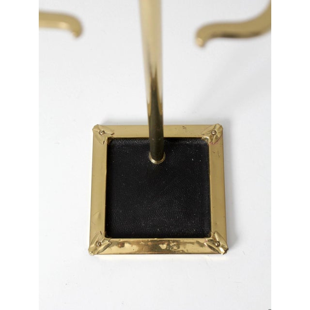 Metal Vintage Brass Fireplace Tool Set For Sale - Image 7 of 14