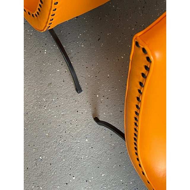 Orange Milo Baughman Scoop Lounge Chairs for James Mfg. Unmarked - a Pair For Sale - Image 8 of 12